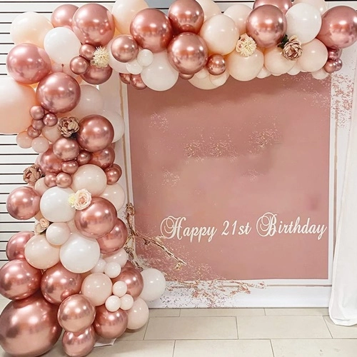 Balony dekoracja urodziny wesele różowy złoty 50x